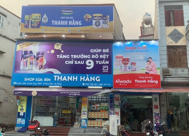 Bảng hiệu cửa hàng bỉm sữa