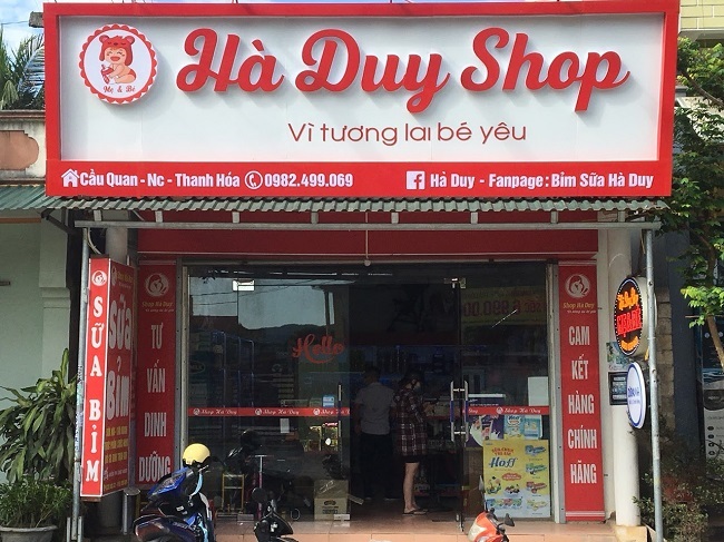 Bảng hiệu chữ nổi cửa hàng sữa