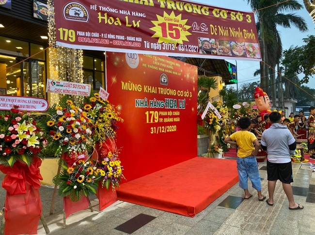 Background khai trương nhà hàng