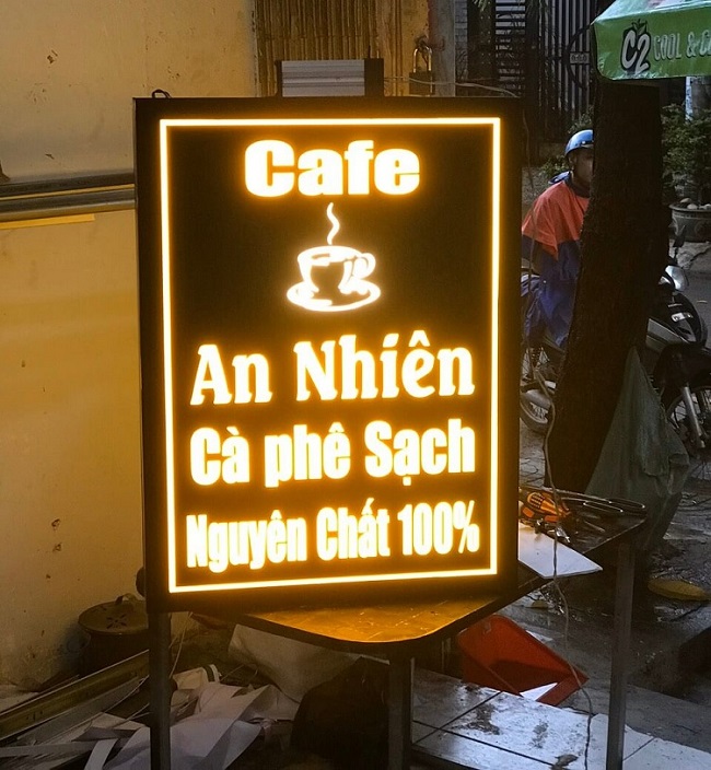 hộp đèn led cafe