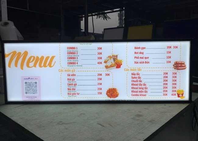 hộp đèn gà rán
